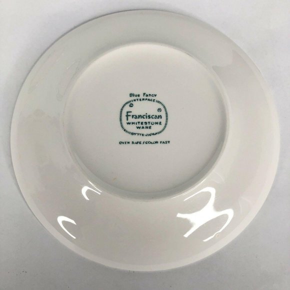 3 Franciscan Blue Fancy Pattern Bread & Butter Plate 1960s Whitestone Ware VTG - Picture 4 of 6